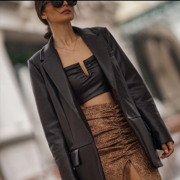 Zara Jackets & Blazers - ZARA Faux leather blazer